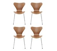 Set de 4 chaises Série 7™ bois naturel chromed steel base
