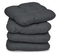 Set de 4 coussins d'assise Lisa Anthracite, 40x40x8cm