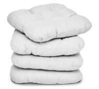Beautissu Lisa Set de 4 Coussins 40x40 cm - Coussin de Chaise d'extérieur et d'intérieur 40x40 cm, Coussin Souple pour Les chaises de Jardin, Coussin en Mousse de 8 cm - Blanc