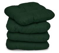 Beautissu Lisa Set de 4 Coussins 40x40 cm - Coussin de Chaise d'extérieur et d'intérieur 40x40 cm, Coussin Souple pour Les chaises de Jardin, Coussin en Mousse de 8 cm - Vert foncé