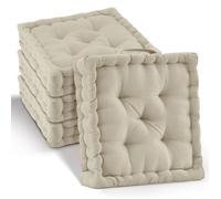 Set de 4 coussins de sol Coussin d'assise Mila 40x40cm lin