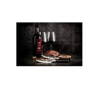 Set de 4 couteaux a steak - FORGED - SEBRA - Acier japonais 440C - Manche en bois Dalbergia