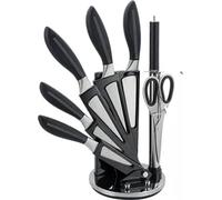 set de 4 couteaux de cuisine - Martelé avec manche en bois de santal & fusil d'aiguisage