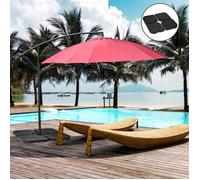 Set de 4 dalles de lestage pour parasol déporté 99 x 99 x 8 cm, à remplir d’eau ou de sable, HDPE noir