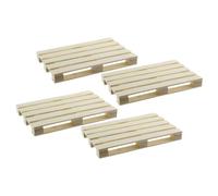 Set de 4 dessous de verre en forme de palette en bois de pin naturel