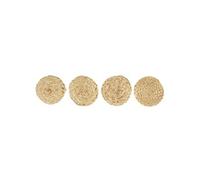 Set de 4 dessous de verre ronds tressés en jute naturel Ø10cm Beige