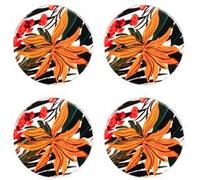 Set de 4 dessous de verre Taiana en manguier 10 cm - - Multicolore - Bois De Manguier