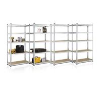 Set de 4 étagères métalliques Basic 180x90x40 cm - Rayonnage de stockage pour garage et atelier