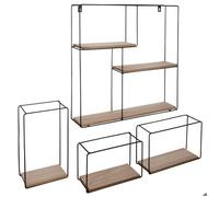 Set de 4 étagères murales noir L18/24/48cm - Atmosphera Créateur d'intérieur