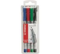 STABILO Feutres OHPen Universal Pochette 4 feutres effaçables pointe fine 0,7 Noir/Bleu/Rouge/Vert