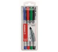 STABILO Feutres pour films OHPen Universel – encre non permanente – pointe médium 1 mm – étui de 4
