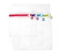 Set de 4 filets de lavage en 3 tailles dans 4 coloris : bleu rose vert et violet