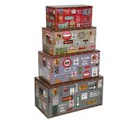 Set de 4 malles de rangement en MDF coloris multicolore