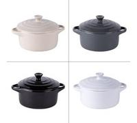 Table Passion – Set 4 mini cocottes ZEN rondes 9 cm en grès multicolore