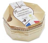 Set de 4 mini-moules à gâteaux en bois et 8 caissettes sulfurisées de cuisson Mirontaine Beige Beige G