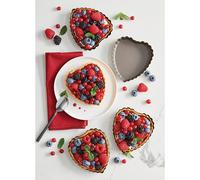 Set de 4 moules à tartelette coeur revêtement antiadhérent 11 cm Mathon