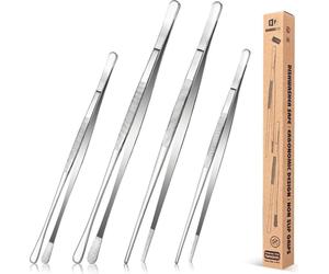 Set de 4 pinces à épiler en acier inoxydable Pincette de cuisine professionnelle Cuisiner Griller Fruits de mer
