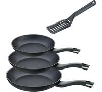 set de 4 poêles à frire 20+24+28 cm, aluminium, noir, y compris spatule - Balance® Induction Enduro