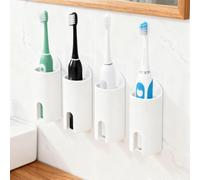 Set de 4 porte-brosses à dents électriques, porte-brosse à dents mural, support de brosse à dents électrique, porte-brosse à dents autocollant pour mur à suspendre pour salle de bain, cuisine, salon