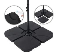 Set de 4 porte-parapluies remplissables 60 L d'eau ou 80 kg de sable Pied en croix