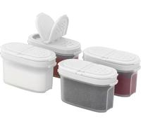 Set de 4 Pots à Épices, Organisateur à Épices, Jolies Boite à Épices Translucides, Ensemble de Flacons à Épices, Étanche, Bocaux avec Couvercles pour Épices et Aromates Sans BPA.