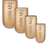 set de 4 pots de fleurs Camiel or - bac à plantes haut en aluminium