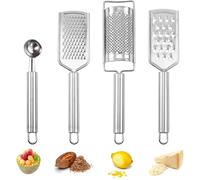 Set de 4 râpes multifonctions en acier inoxydable