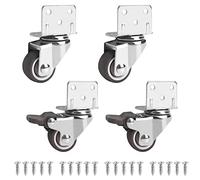Set de 4 Roulettes Pivotantes Pour Meubles dont 2 avec Frein 25mm Petites Roulettes de Meubles - Rotation à 360 Degrés, Capacité de Charge 44kg, Petites Roulettes Pivotantes pour Meubles, Berceaux
