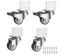 Set de 4 Roulettes Pivotantes Pour Meubles dont 2 avec Frein 25mm Petites Roulettes de Meubles - Rotation à 360 Degrés, Capacité de Charge 44kg, Petites Roulettes Pivotantes pour Meubles, Berceaux