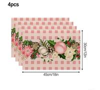 Set de 4 Sets de Table Noël 45x30cm Tissu Lavable Motif Flocon de Neige | Utilisation intérieure et extérieure pour facile à nettoyer Couleurs éclatantes Convient aux fêtes et quotidien