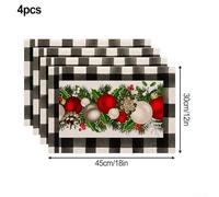 Set de 4 Sets de Table Noël 45x30cm Tissu Lavable Motif Flocon de Neige | Utilisation intérieure et extérieure pour facile à nettoyer Couleurs éclatantes Convient aux fêtes et quotidien
