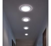 Set De 4 Spots LED Encastrés Blancs, Lampe Plafond Mur Couloir