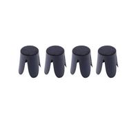 Set de 4 tabourets empilables bleu marine. bouclette texturée. NIKI. Ø30 / 44 x H46cm