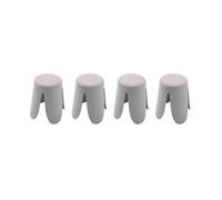 Set de 4 tabourets empilables gris clairs. bouclette texturée. NIKI. Ø30 / 44 x H46cm
