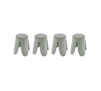 Set de 4 tabourets empilables verts céladon. bouclette texturée. NIKI. Ø30 / 44 x H46cm