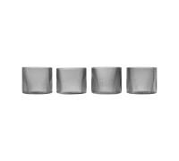Ferm Living Verre bas Ripple Lot de 4 Smoked Grey