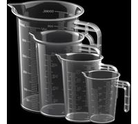 Set de 4 Verres Doseurs en Plastique Transparent