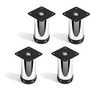 Set de 4 x So-Tech® Pied de Meuble Jim Ajustable Chromé Ø 50 mm Hauteur 100 mm Capacité de Levage très Haute grâce à