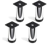 Set de 4 x So-Tech® Pied de Meuble Jim Ajustable Chromé Ø 50 mm Hauteur 120 mm Capacité de Levage très Haute grâce à