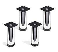 Set de 4 x So-Tech® Pied de Meuble Jim Ajustable Chromé Ø 50 mm Hauteur 150 mm Capacité de Levage très Haute grâce à