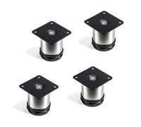 Set de 4 x SOTECH Pied de meuble Jim Ajustable ACIER AFFINÉ Ø 50 mm Hauteur 60 mm