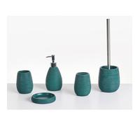 Set de 5 accessoires de salle de bain QUILCA Bleu paon
