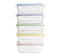 Set de 5 boîtes de conservation en verre borosilicate 850 ml Pebbly