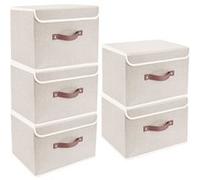 Vendos85 Set 5 boîtes de rangement - Beige