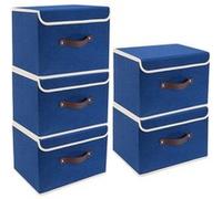 Vendos85 Set 5 boîtes de rangement - Bleu