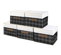Vendos85 Set 5 boîtes de rangement pliables - Beige