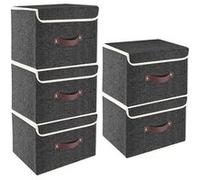Vendos85 Set 5 boîtes de rangement - Noir