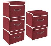 Vendos85 Set 5 boîtes de rangement - Rouge