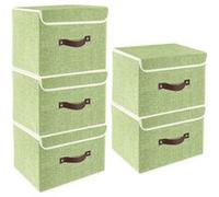 Vendos85 Set de 5 boîtes de rangement pliables - Vert
