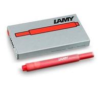 Cartouches d'encre LAMY T10 à grande capacité - compatibles avec tous les modèles de stylos plume Lamy - Contenance: 1,25 ml par cartouche - 5 pièces par paquet - Couleur de l'encre: rouge